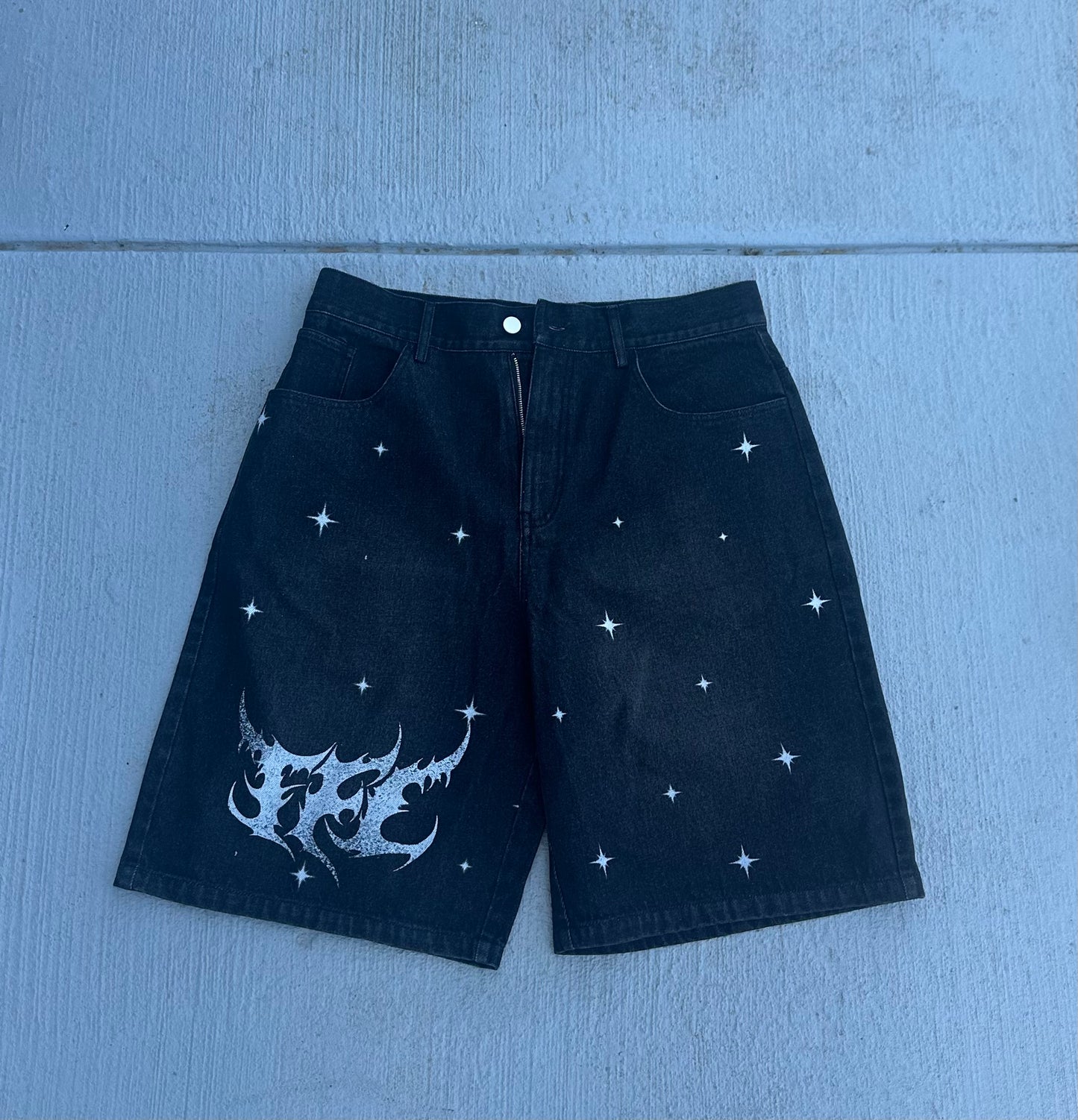 "ROOTED" TFL JEAN SHORTS